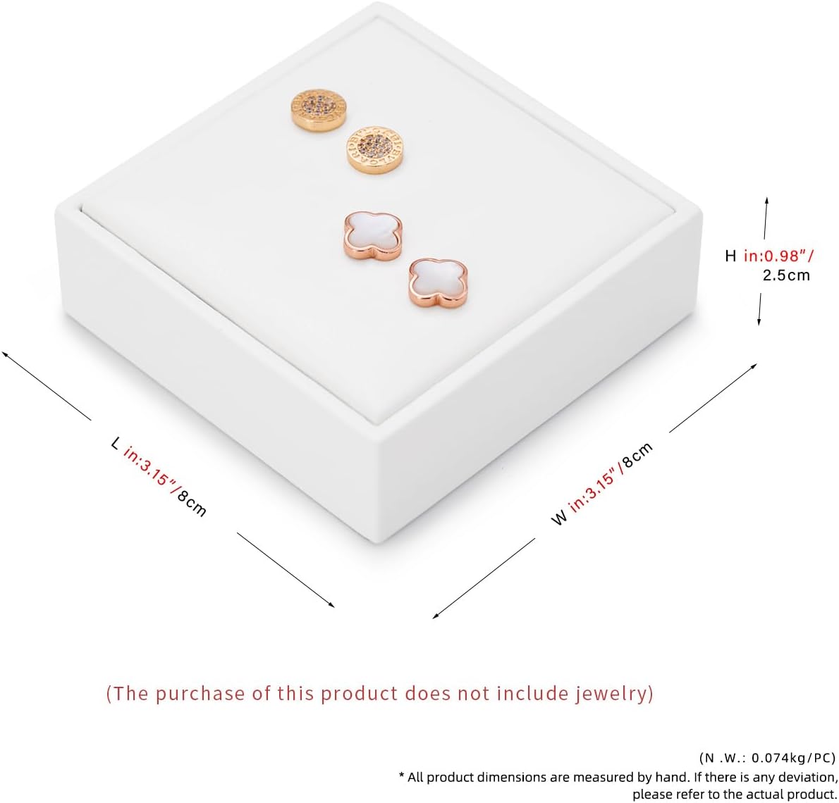 White PU Leather Earring Stud Display Stand