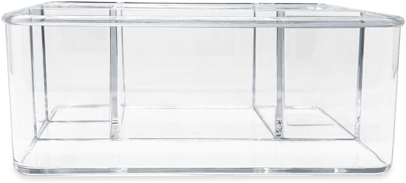 Isaac Jacobs 5-Compartment Clear Acrylic Organizer (10” L x 7” W x 4” H)