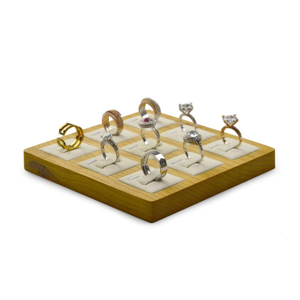 2 Pcs Solid Wood Earring Display Stands Showcase