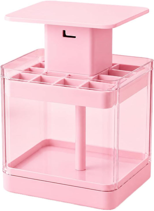 Press up Lipstick Organizer & Holder, Acrylic Lip Gloss Organizer, Pink