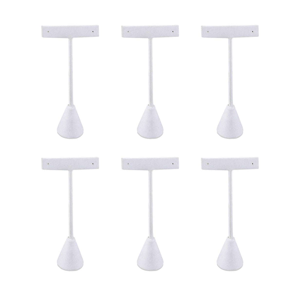 Ikee Design 6Pcs Set Earring Stand Display 3 sizes Ht., Natural Linen
