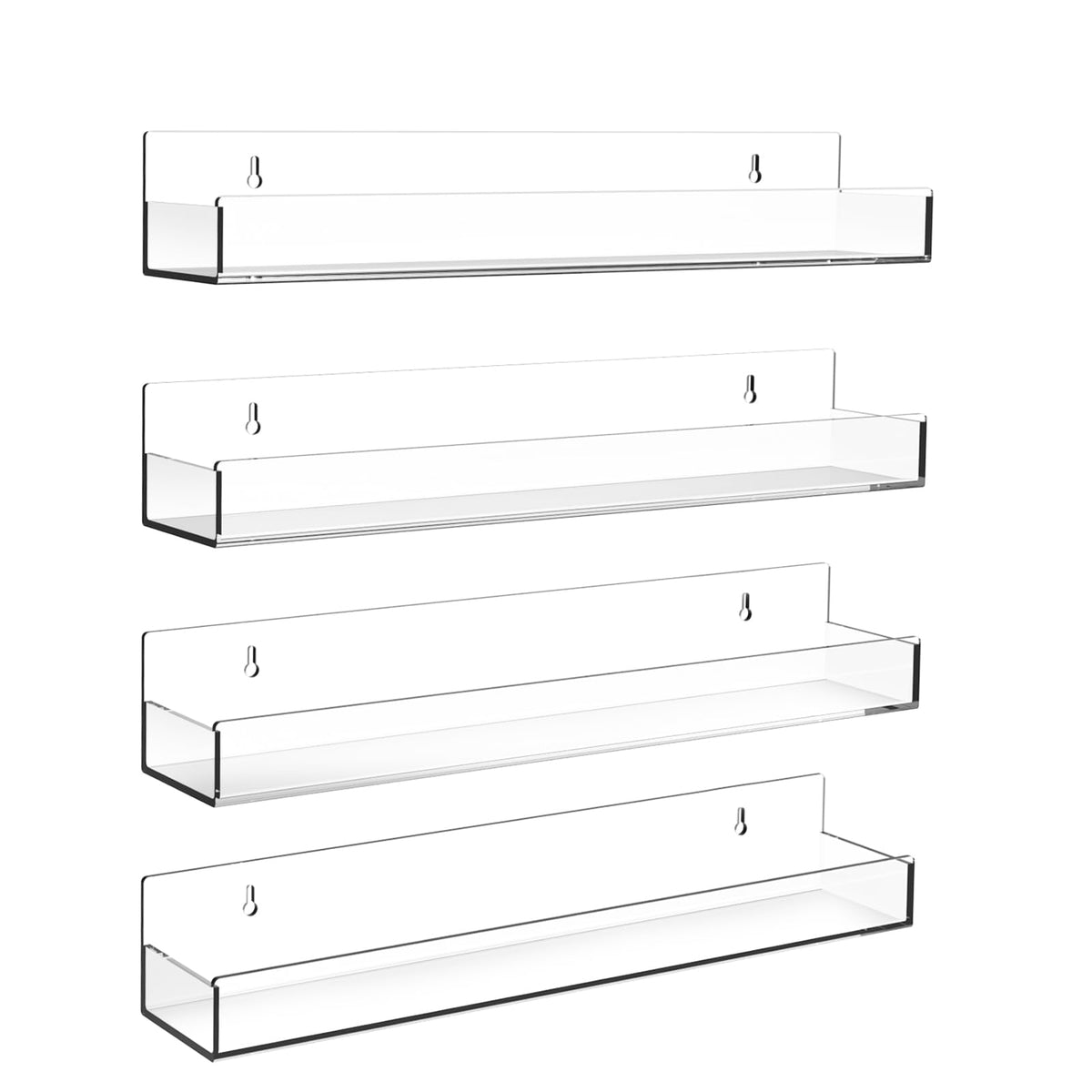 6 Pack Clear Acrylic Nail Polish Rack 15" L x 1.6" W x 2" H