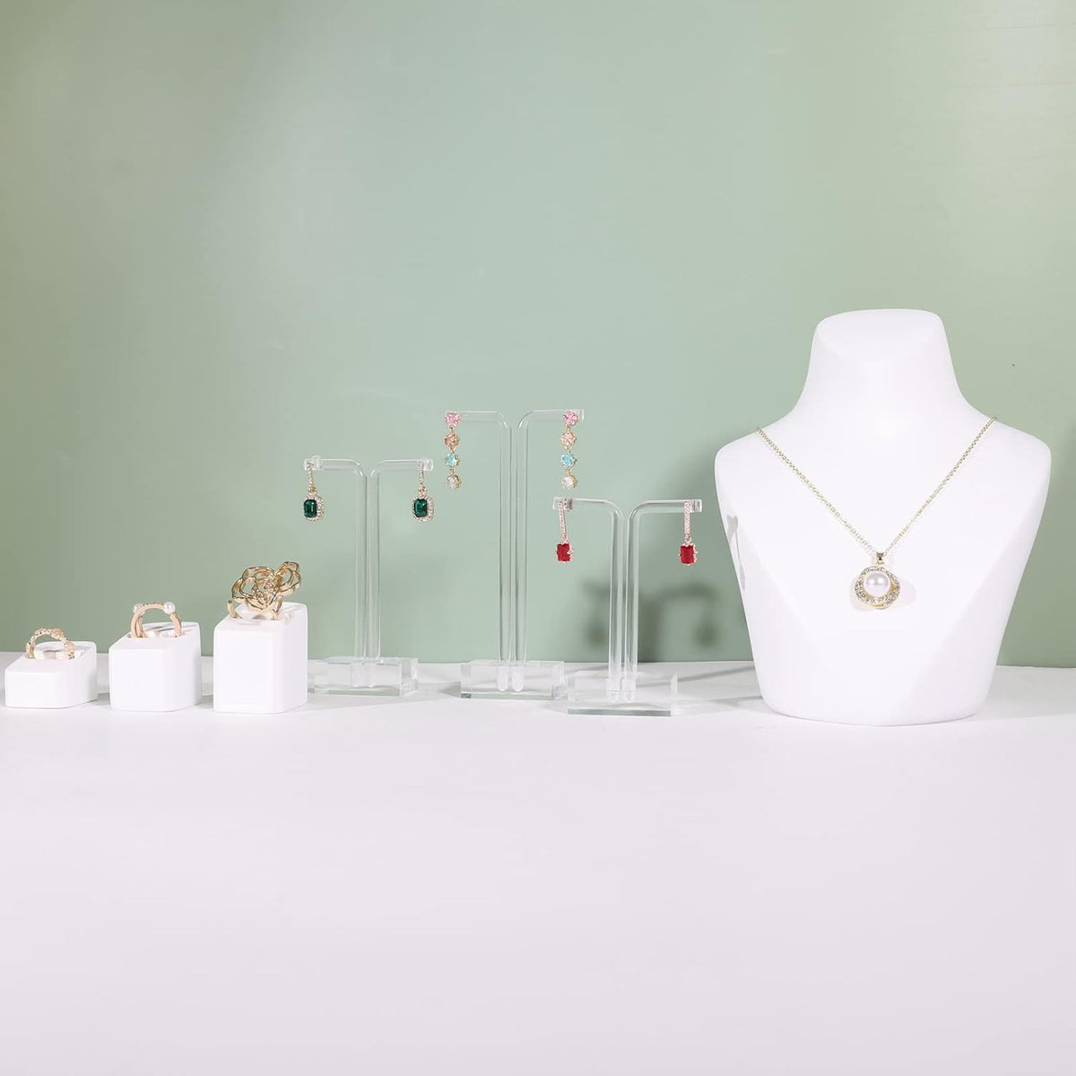 9pcs acrylic t bar earring display stand for show, 3 sets hanging holder online business, transparent jewelry Photography Props【Acrylic Earring T Stand-9pcs 】, A2/T Stand-3 sets ( 9pcs)