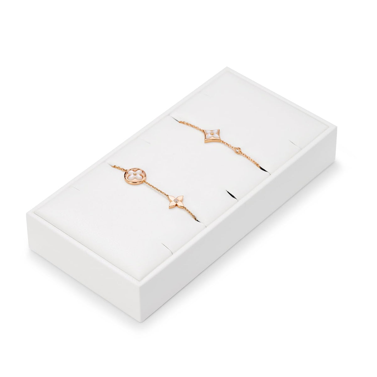 White PU Leather Earring Stud Display Stand