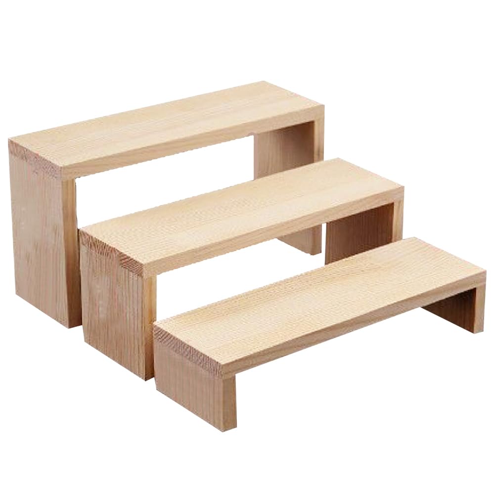 NBEADS 4-Tier Wooden Display Stand Riser, 12-Slot Earring Ring Holder Detachable Unfinished Wood Retail Jewelry Card Display Stand with Groove for Crafts Jewelry Storage Display, 15x15.7x12.6