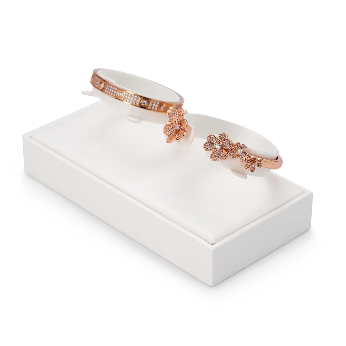 White PU Leather Earring Stud Display Stand