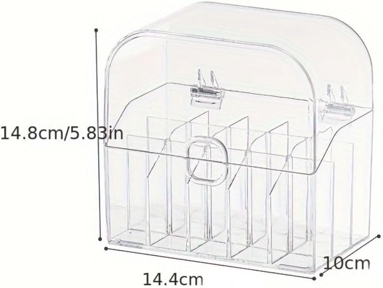 Acrylic Makeup Brush Holder, Clear Cosmetic Brush Storage Box, Makeup Brush Case with Dust Cover, Visible Clear Lip Gloss Container, Cosmetic Storage Drawers Box For Women