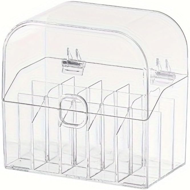 Acrylic Makeup Brush Holder, Clear Cosmetic Brush Storage Box, Makeup Brush Case with Dust Cover, Visible Clear Lip Gloss Container, Cosmetic Storage Drawers Box For Women