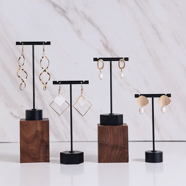 4Pcs Gold Metal Earring T Bar Stand Retail Display Holders for Show, Jewelry Online Stores Photography Display Props (Gold 4pcs)