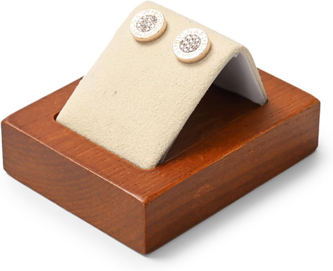 2 Pcs Solid Wood Earring Display Stands Showcase