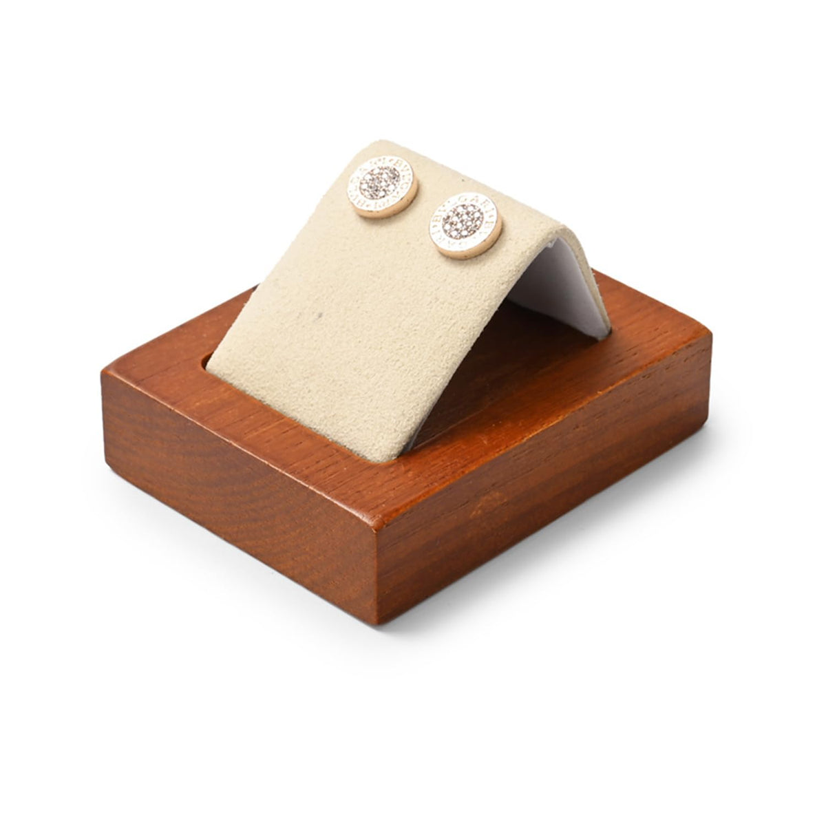 2 Pcs Solid Wood Earring Display Stands Showcase
