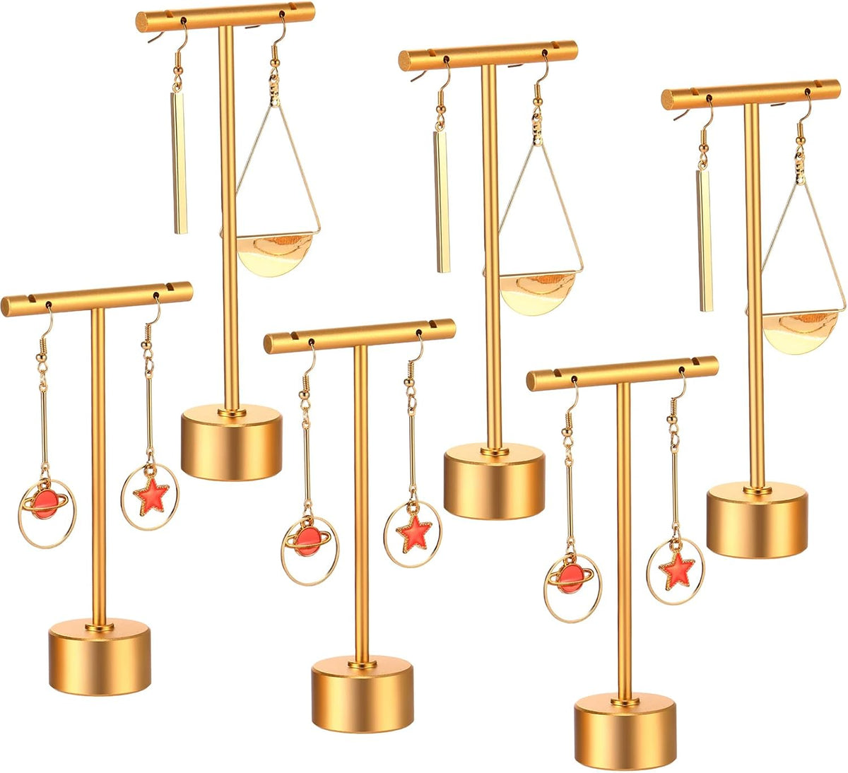 Kigeli T Bar Metal Earring Display Stand with 2 Heights