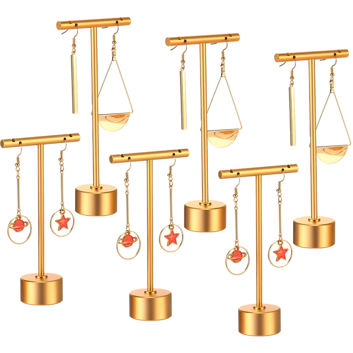 Kigeli T Bar Metal Earring Display Stand with 2 Heights