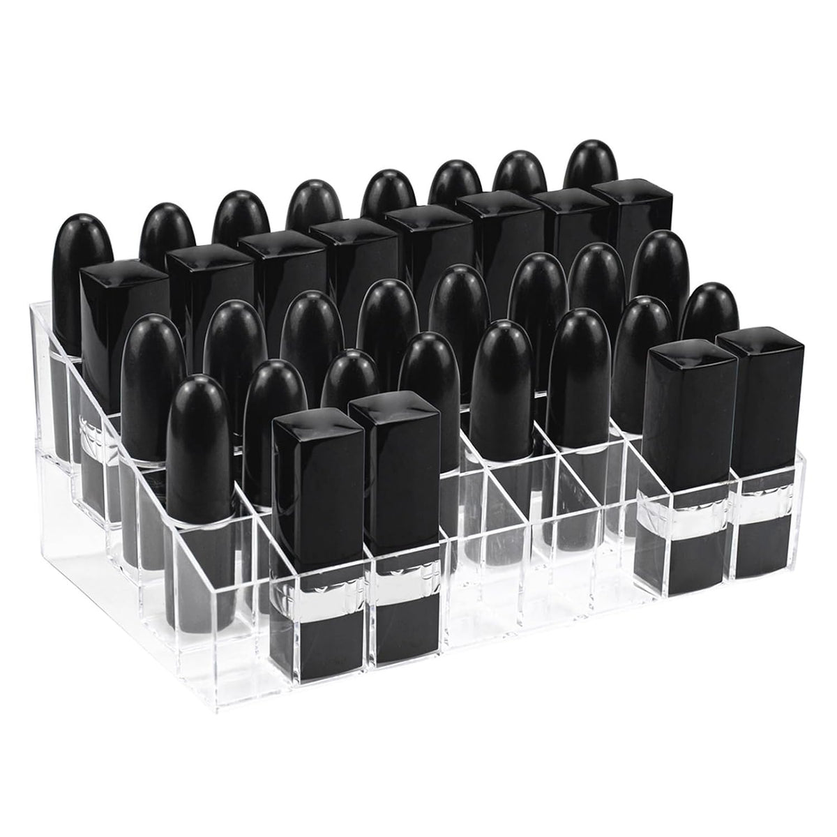 Hedume 2 Pack Lipstick & Makeup Organizer, 40 Slot Acrylic Cosmetic Display Case for Lipstick, Brushes, Bottles