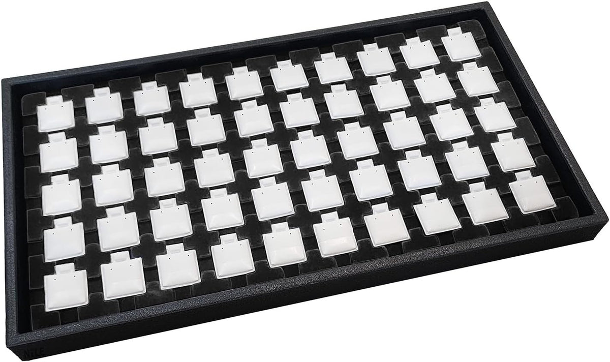 Ikee Design 2 Pcs Black 50 Earring Card Tray Each, 100 Earring Puffy Cards