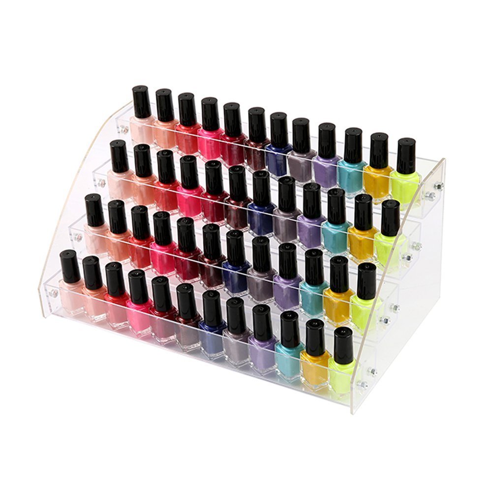 7 Tiers Essential Oils Nail Polish Rack Acrylic Lipstick Holder Display Stands Dropper Bottle Organizers Wide Tall Dresser Balls Commodity Goods Shelf for Store Shop Countertop Checkout Counter Case