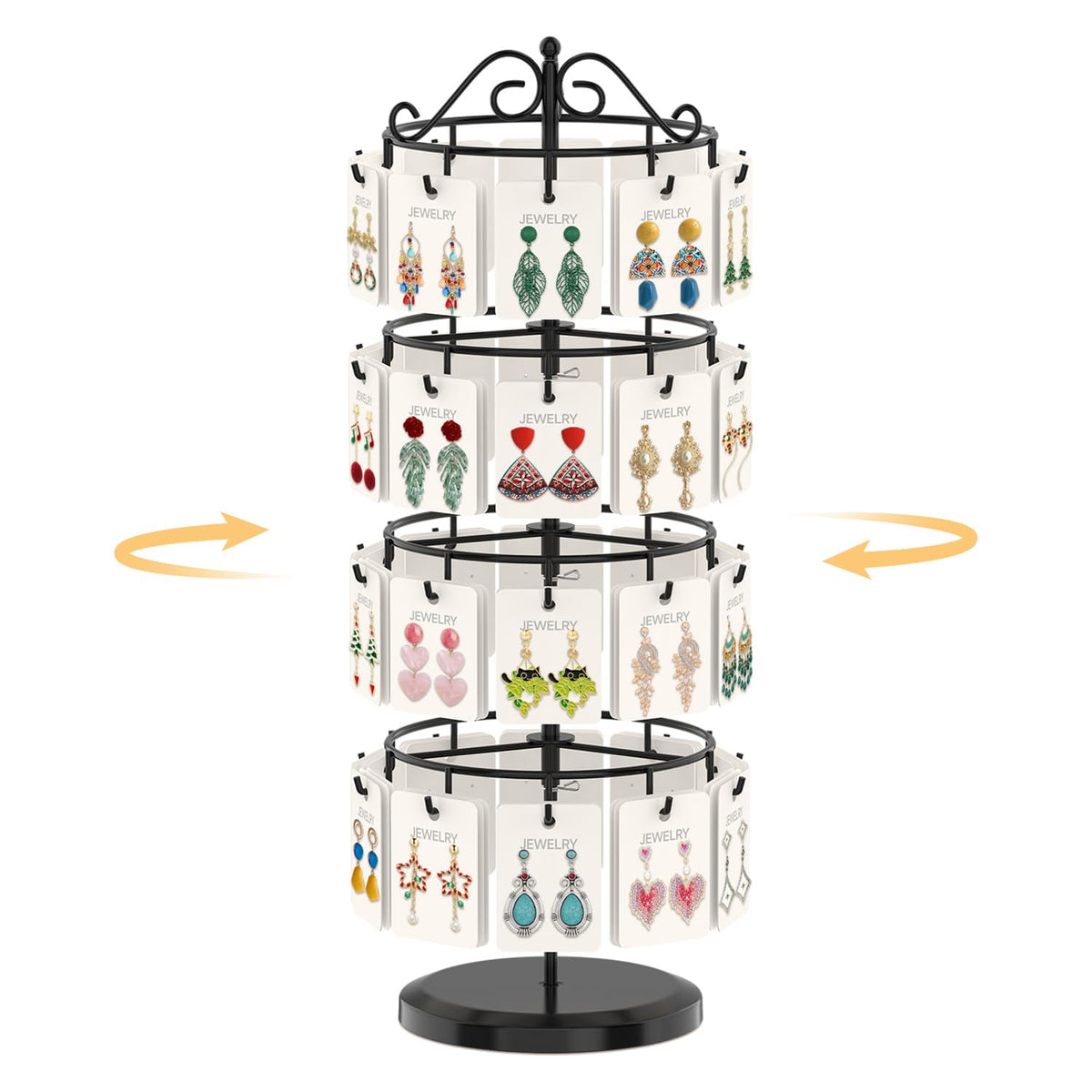 EsLuker.ly Earring Holder Organizer Rotating Display Tree Stand, Black