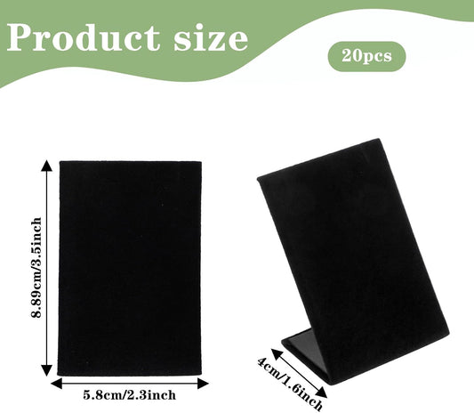 20 Pcs Velvet Earring Display Stands Black,2.3×1.6×3.5inch