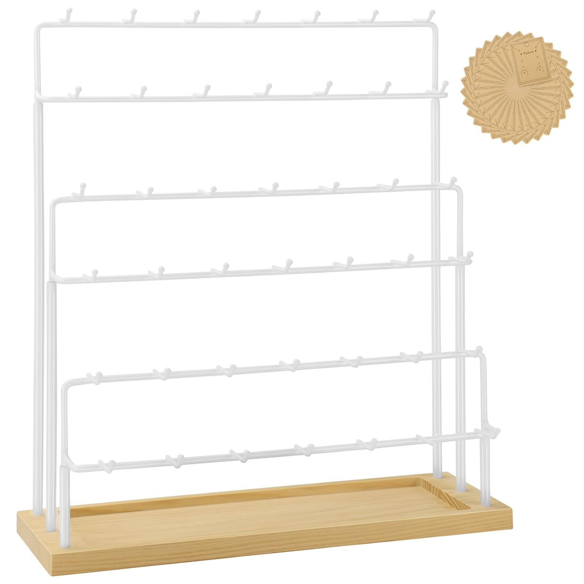 Earring Display for Vendors with Earrings Cards 6 Tier 42 Hooks