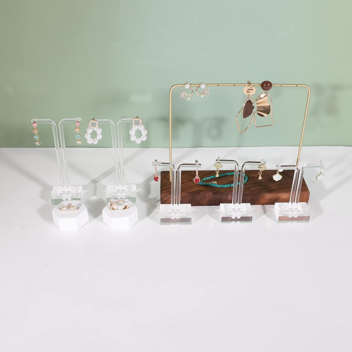 9pcs acrylic t bar earring display stand for show, 3 sets hanging holder online business, transparent jewelry Photography Props【Acrylic Earring T Stand-9pcs 】, A2/T Stand-3 sets ( 9pcs)