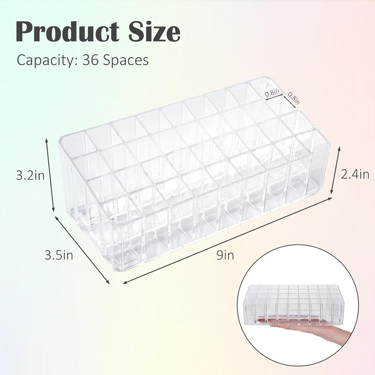 Acrylic Lip Gloss Holder & Rollerball Perfume Organizer for Compact Essential Oil Rollerball Perfume Holder, lipstick organizer Makeup Brush, Lip Balm Display 36 Slots Tubular Storage Display Cabinet