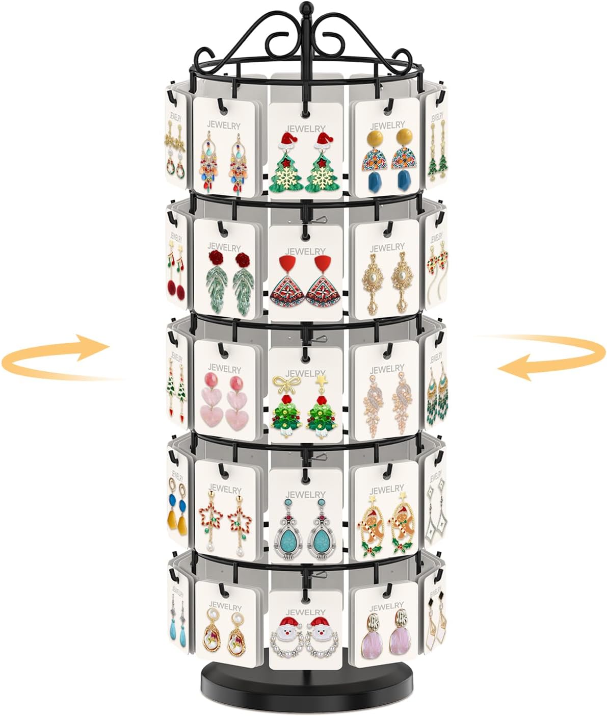 EsLuker.ly Earring Holder Organizer Rotating Display Tree Stand, Black
