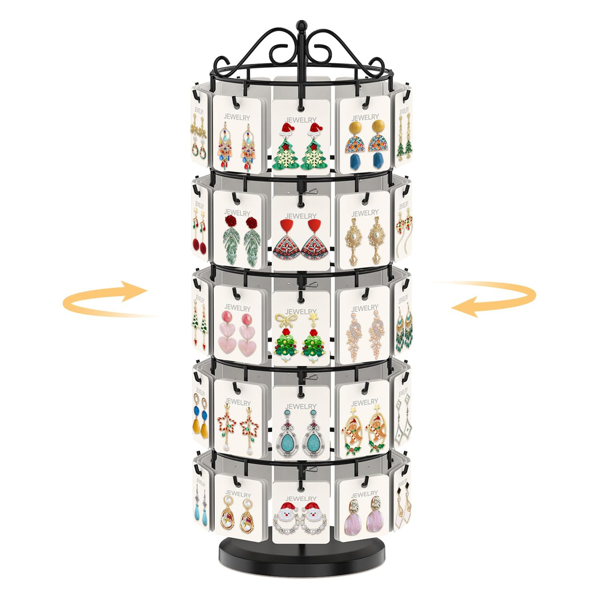 EsLuker.ly Earring Holder Organizer Rotating Display Tree Stand, Black