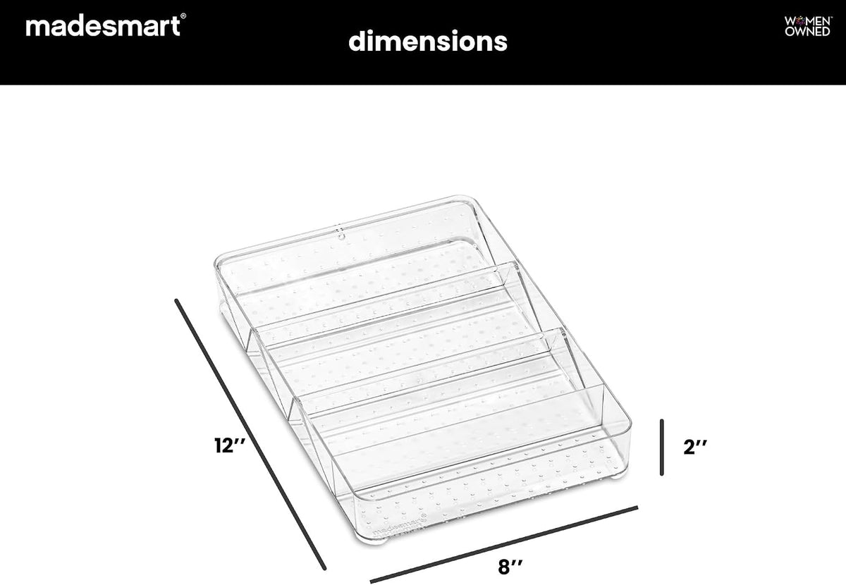 madesmart Large Angled Vanity Tray, Clear