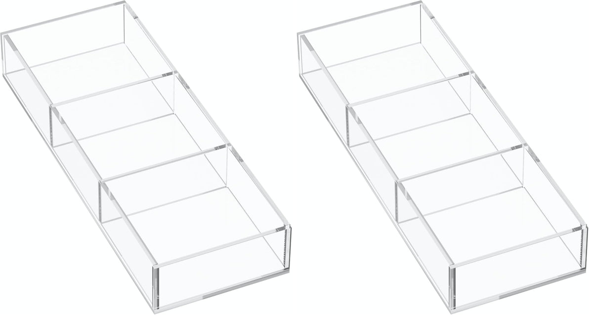 HIIMIEI Acrylic Drawer Organizer, 6 Section Clear Makeup Tray Organizer for Drawer Office Bedroom(11.8x11.8 inch)