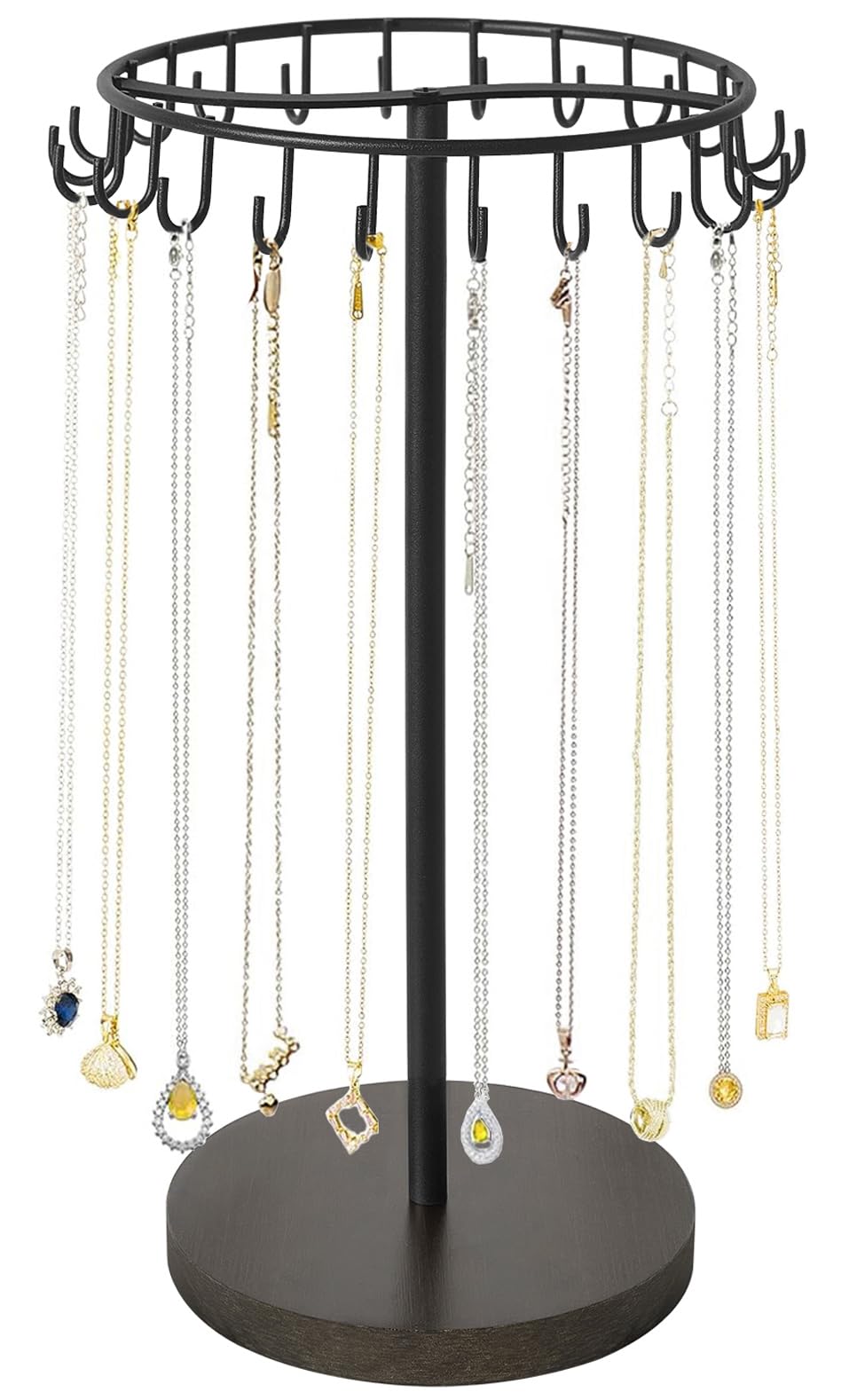 Mkono Necklace Holder Organizer, 30 Hooks Gold Jewelry Display Tree Stand