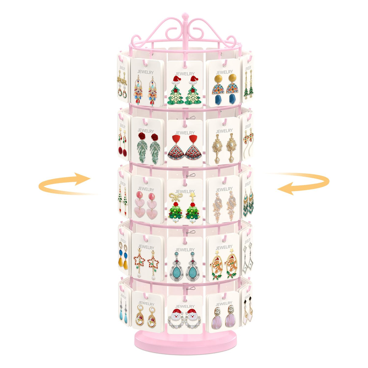 EsLuker.ly Earring Holder Organizer Rotating Display Tree Stand, Black