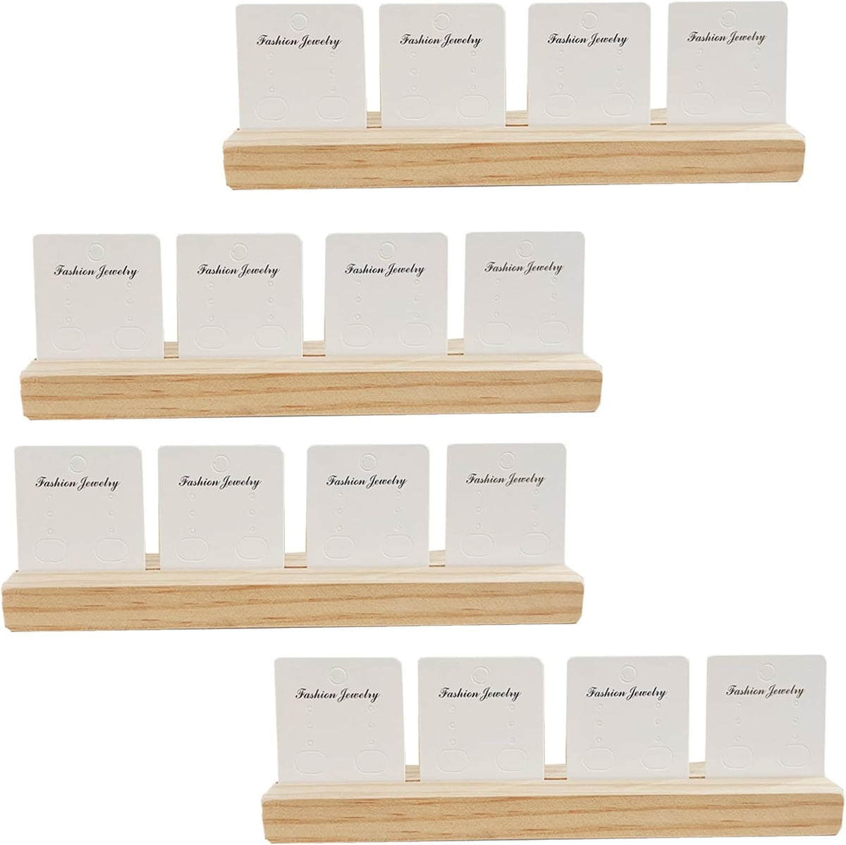 4 Set Jewelry Display Boards Earring Card Holder, Wood Earring Card Holder for Jewelry Show