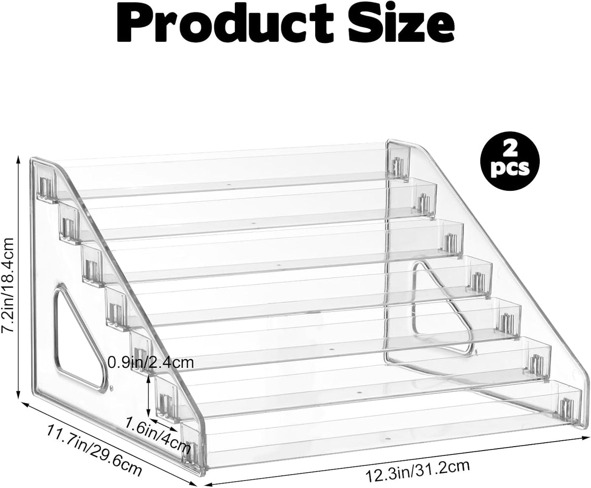 2 Pack 7 Tier Earring Display Stand Acrylic Earring Holder Organizer Holds 4 Pairs of Earrings in One Row Retail Detachable Jewelry Card Stand for Selling Vendors Jewelry Display Earring Rack