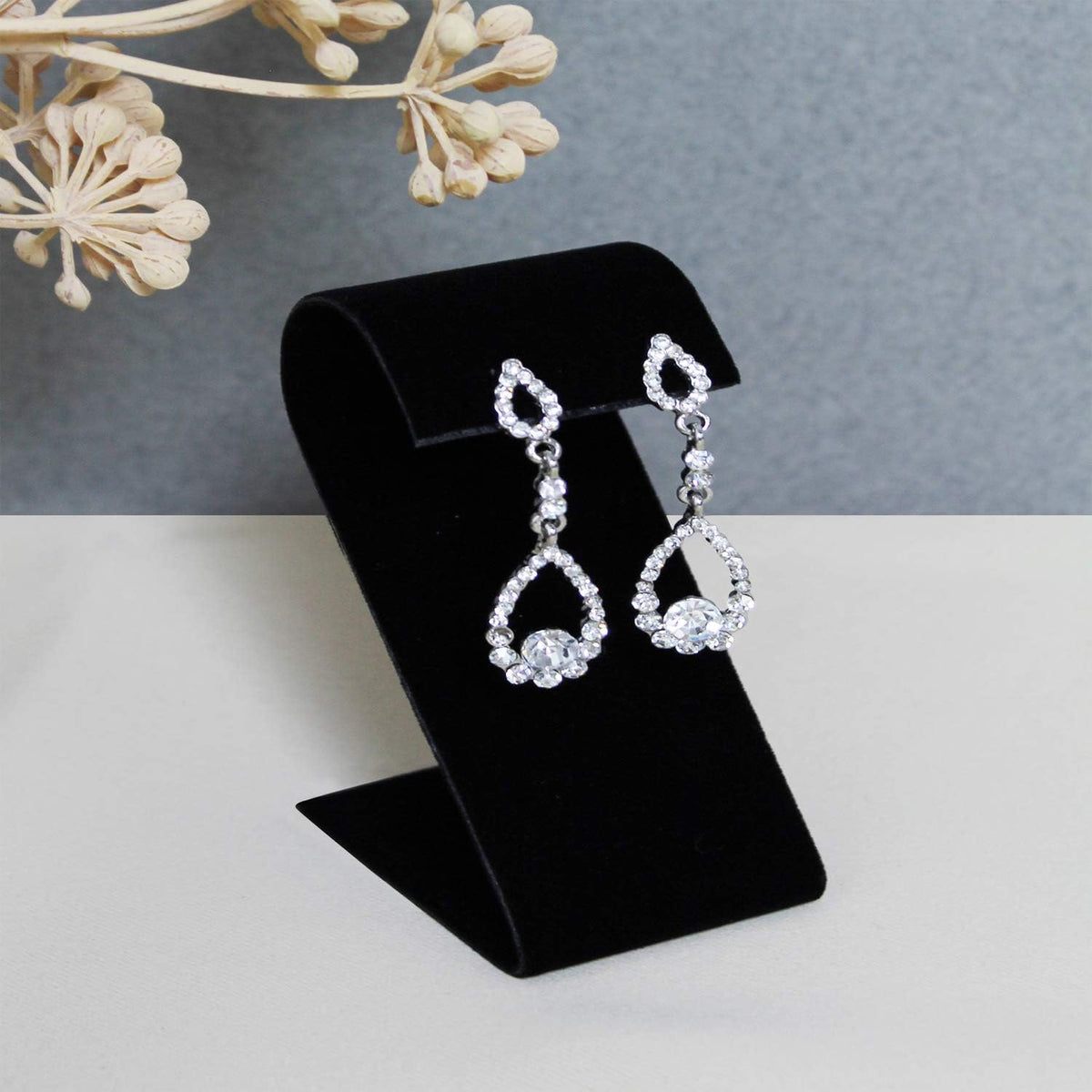 MOOCA 6pcs Earring Stand Displays Jewelry Display Stands, Black Velvet