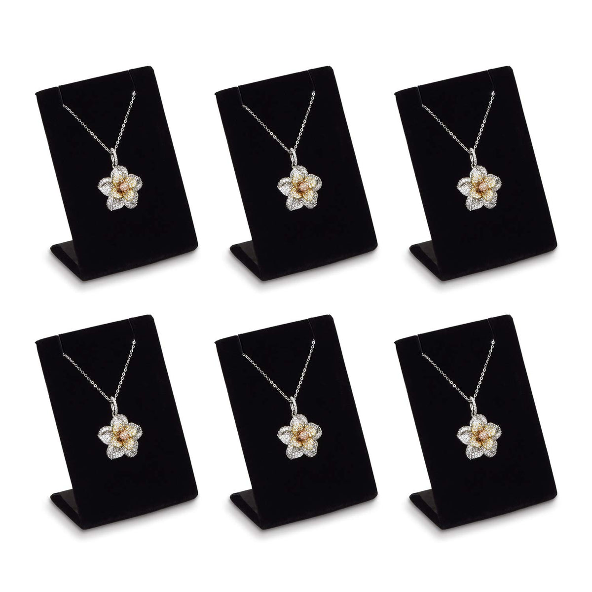 MOOCA 6-Piece Earring Pendants Display Stand, Black Velvet