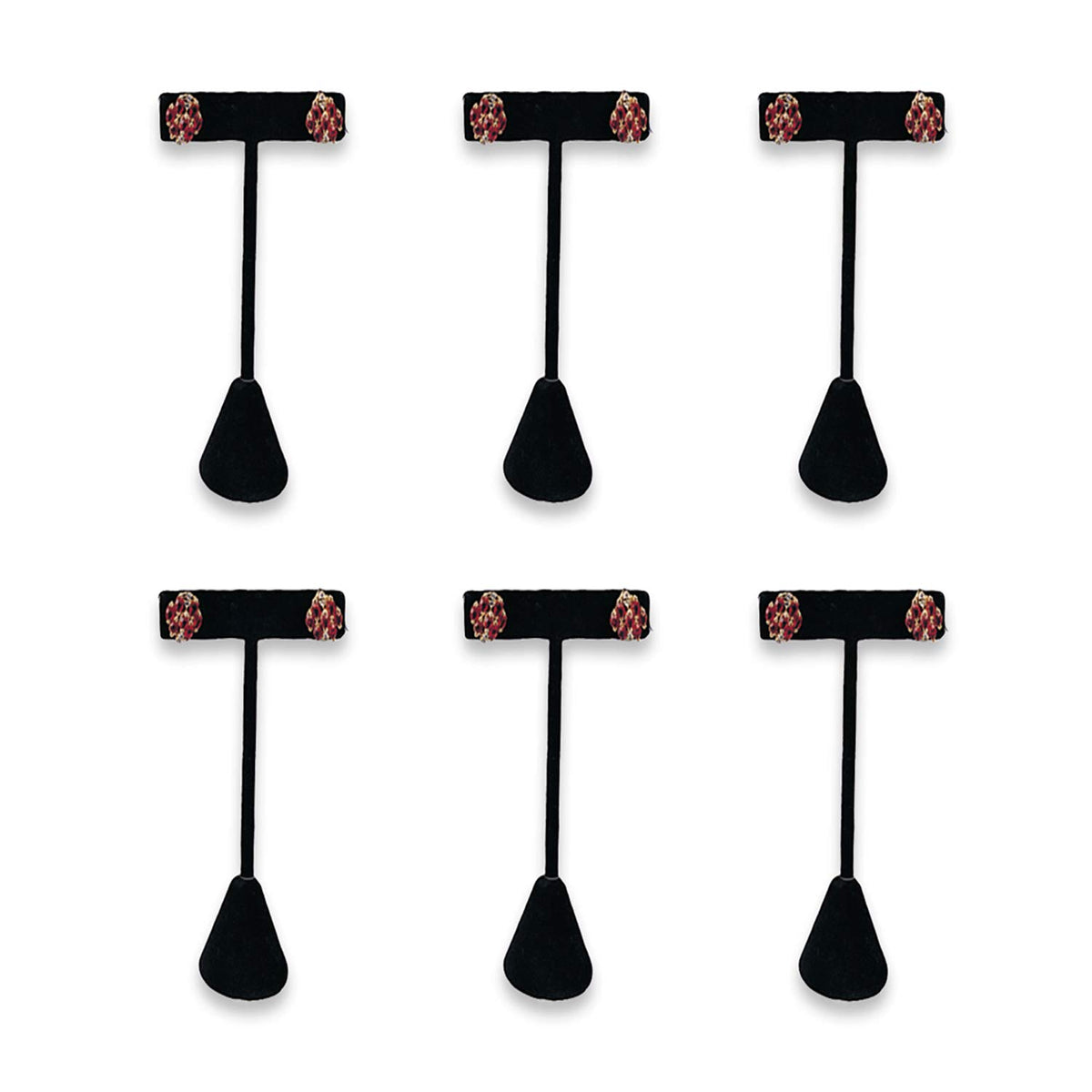 Ikee Design 6Pcs Set Earring Stand Display 3 sizes Ht., Natural Linen