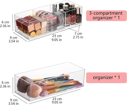 Acrylic Organizer 2-Piece Makeup Organizer Set