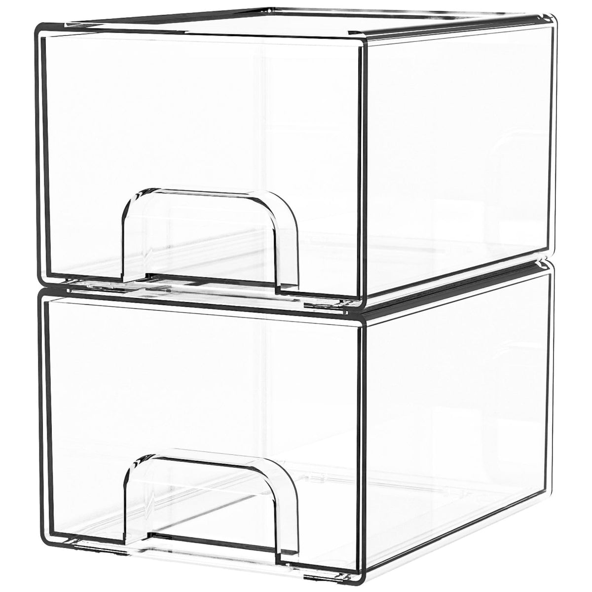 Yieach 4 Pack Clear Stackable Storage Drawers,4.4'' Tall Acrylic Drawers