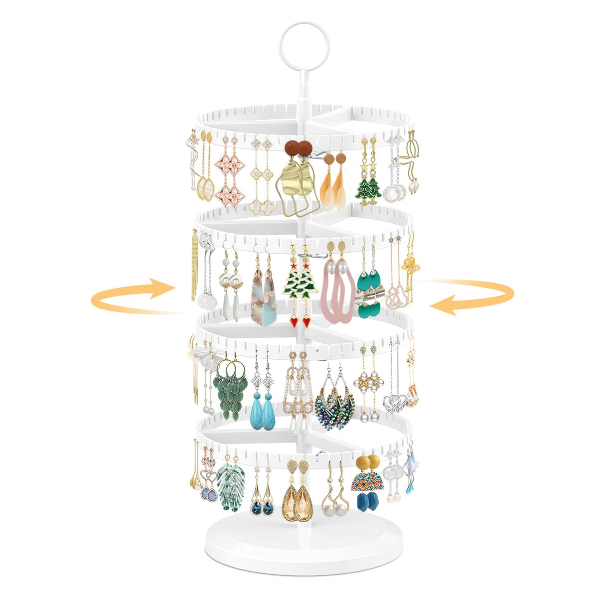 EsLuker.ly Earring Holder Organizer Rotating Stud Display Tree Rack, 6 Tier