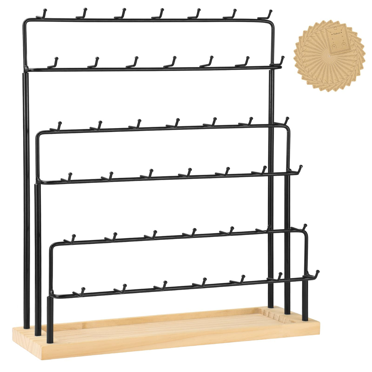 Earring Display for Vendors with Earrings Cards 6 Tier 42 Hooks