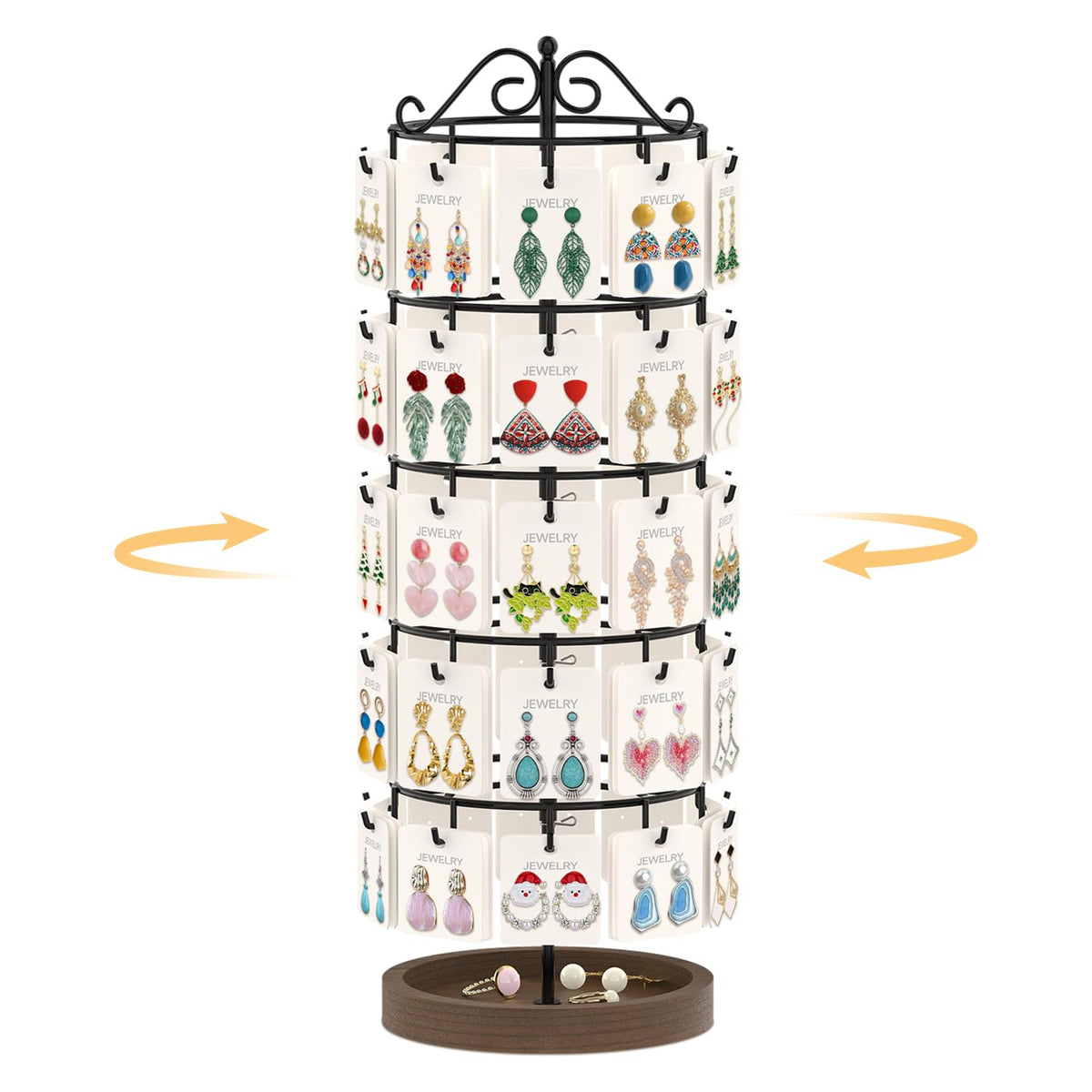 EsLuker.ly Earring Holder Organizer Rotating Display Tree Stand, Black