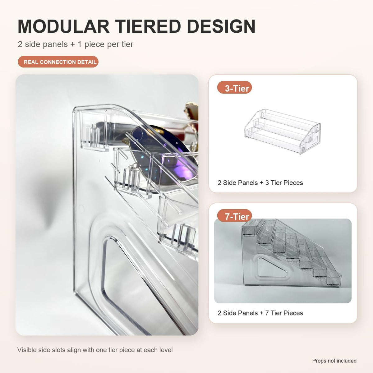 7 Tier Nail Polish Organizer, Clear Acrylic Countertop Display Stand