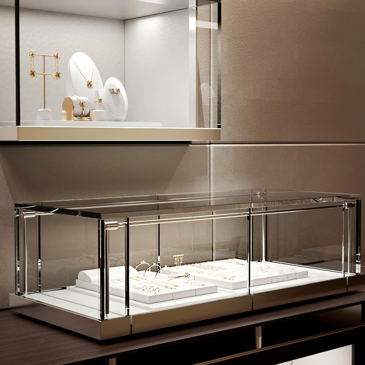 White PU Leather Earring Stud Display Stand
