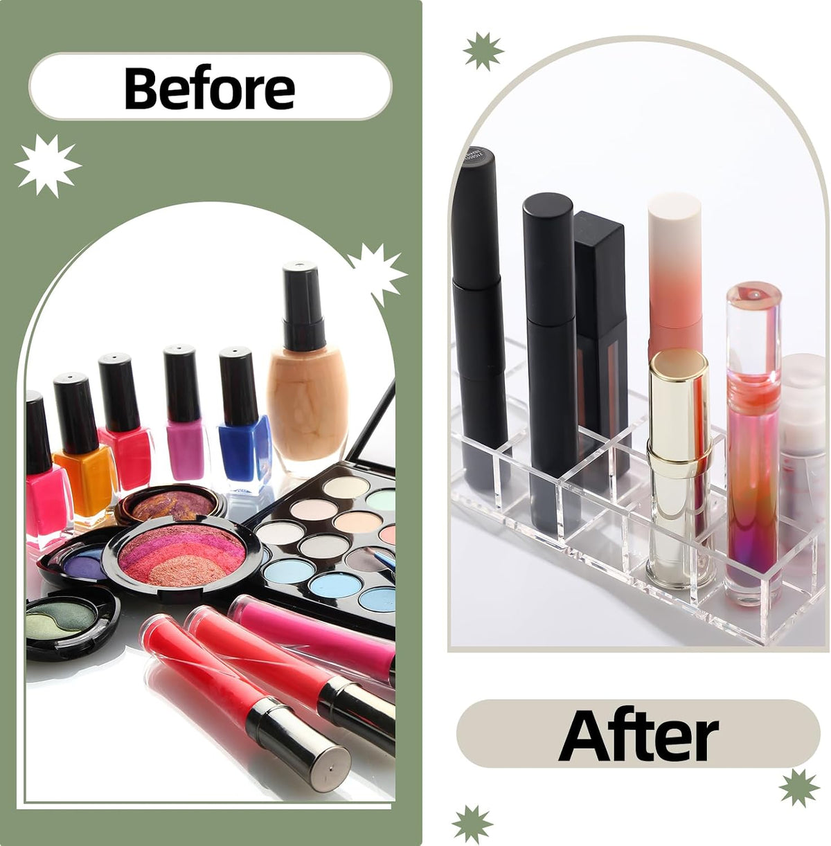 Kigley Clear Lipstick Organizer Acrylic Lip Gloss Holder