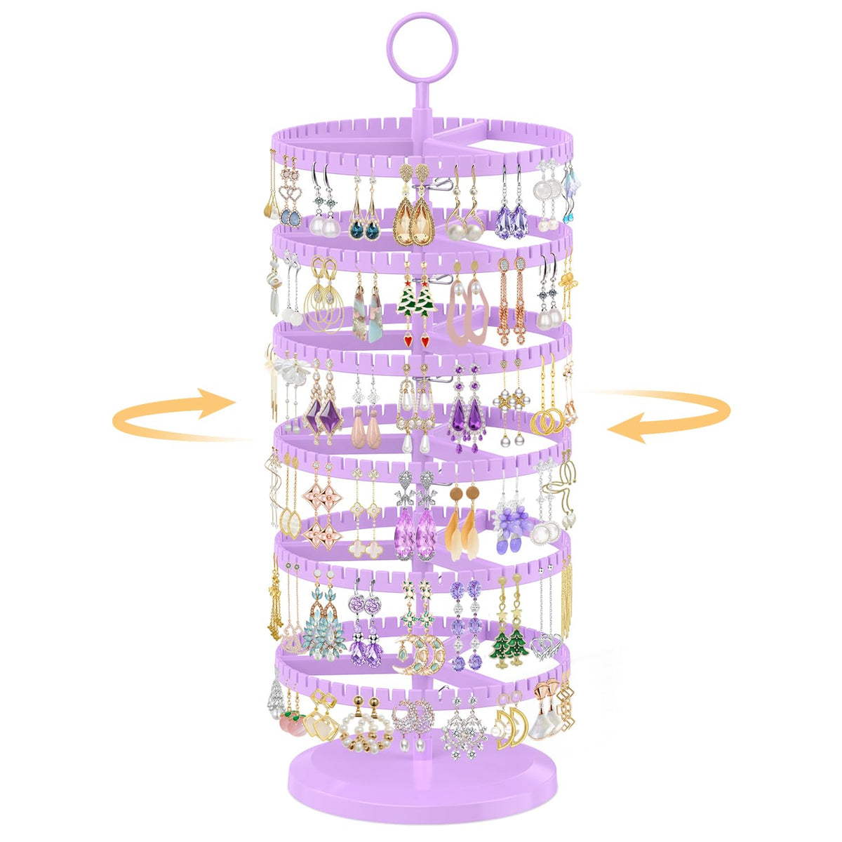 EsLuker.ly Earring Holder Organizer Rotating Stud Display Tree Rack, 6 Tier