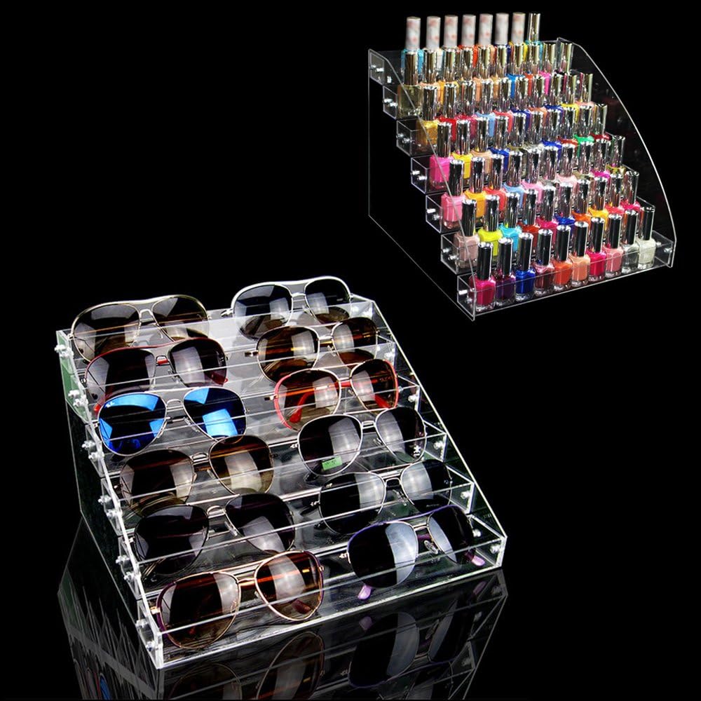 7 Tiers Essential Oils Nail Polish Rack Acrylic Lipstick Holder Display Stands Dropper Bottle Organizers Wide Tall Dresser Balls Commodity Goods Shelf for Store Shop Countertop Checkout Counter Case