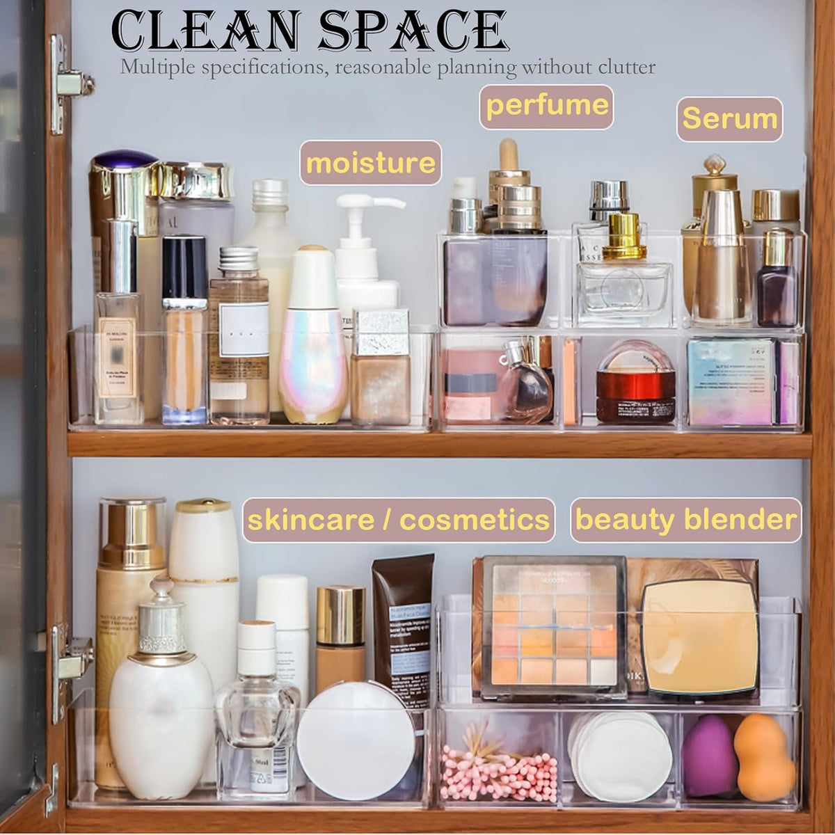 Acrylic Organizer 2-Piece Makeup Organizer Set