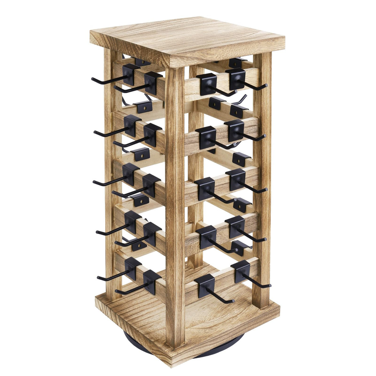 Ikee Design 5 Tiers Wood Rotating Jewelry Earring Display 42 Hooks