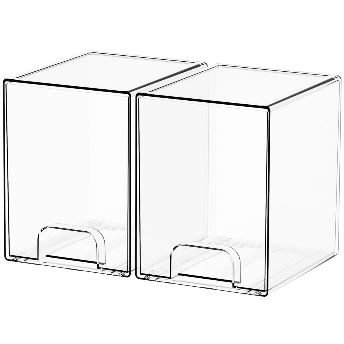 Yieach 4 Pack Clear Stackable Storage Drawers,4.4'' Tall Acrylic Drawers