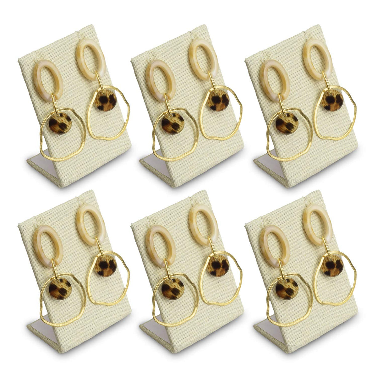 MOOCA 6-Piece Earring Pendants Display Stand, Black Velvet